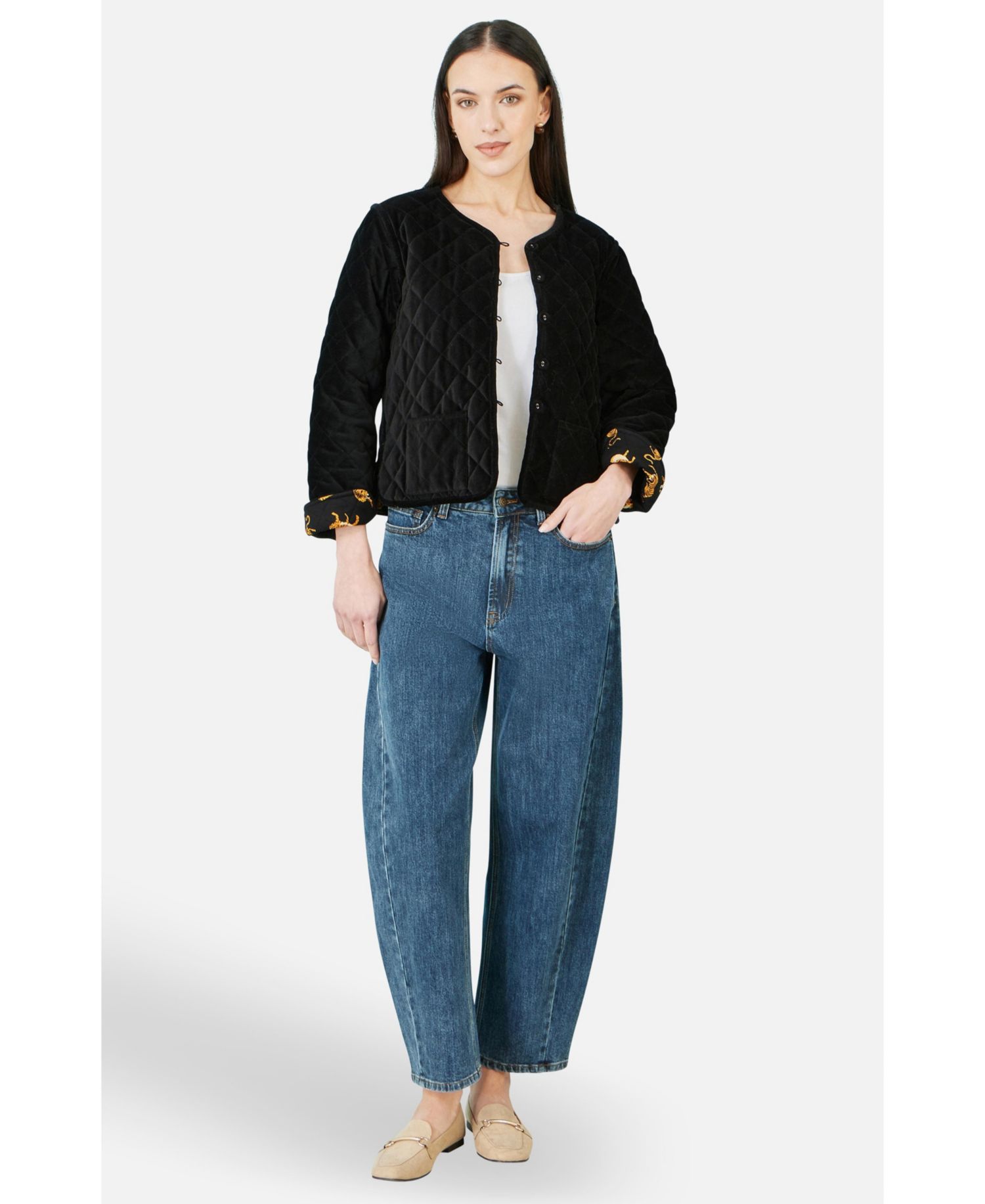 Women's Jacket With Reversible Leopard Lining
