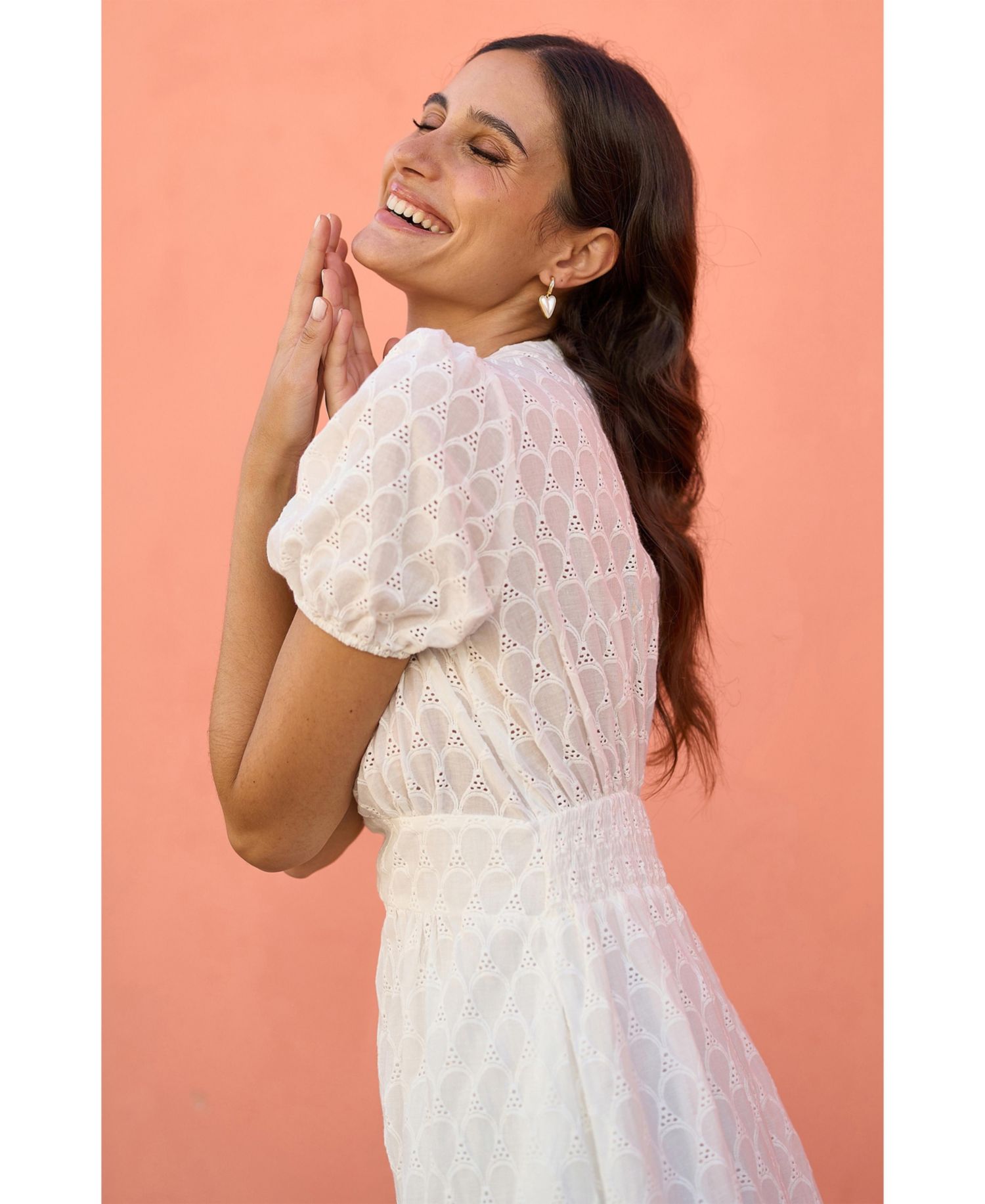 Women's Broderie Anglaise Midi Dress