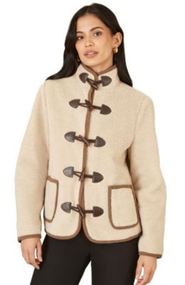 Women's Faux Leather Button Detail Jacket