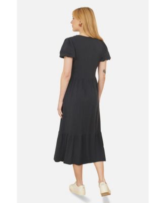 Women's Viscose Button Through Midi Dress