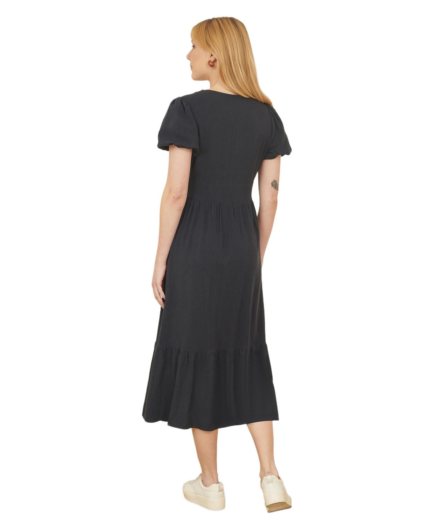 Women's Viscose Button Through Midi Dress