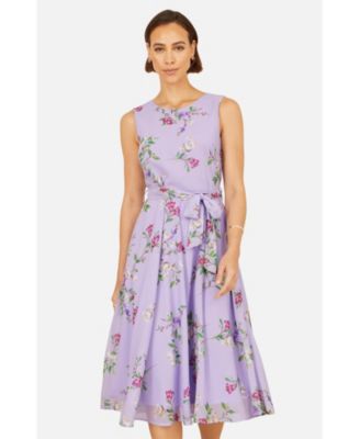 Women's Floral Print Midi Skater Dress
