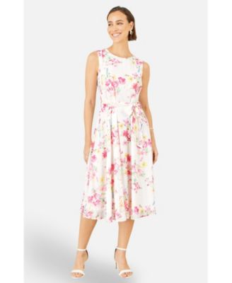 Women's Delicate Floral Midi Skater Dress