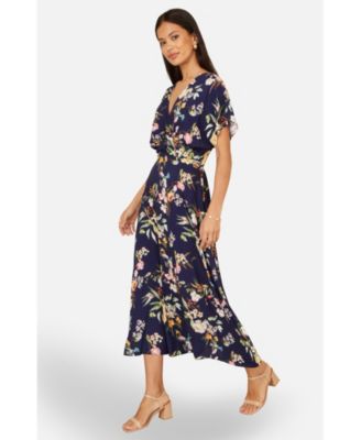 Women's Floral Print Midi Dress