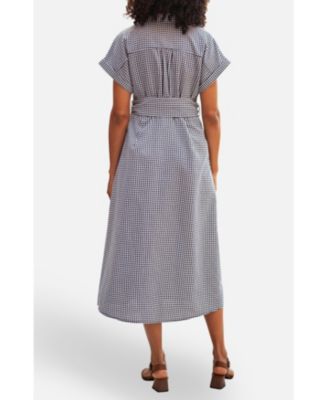 Women's Gingham Relaxed Shirt Dress