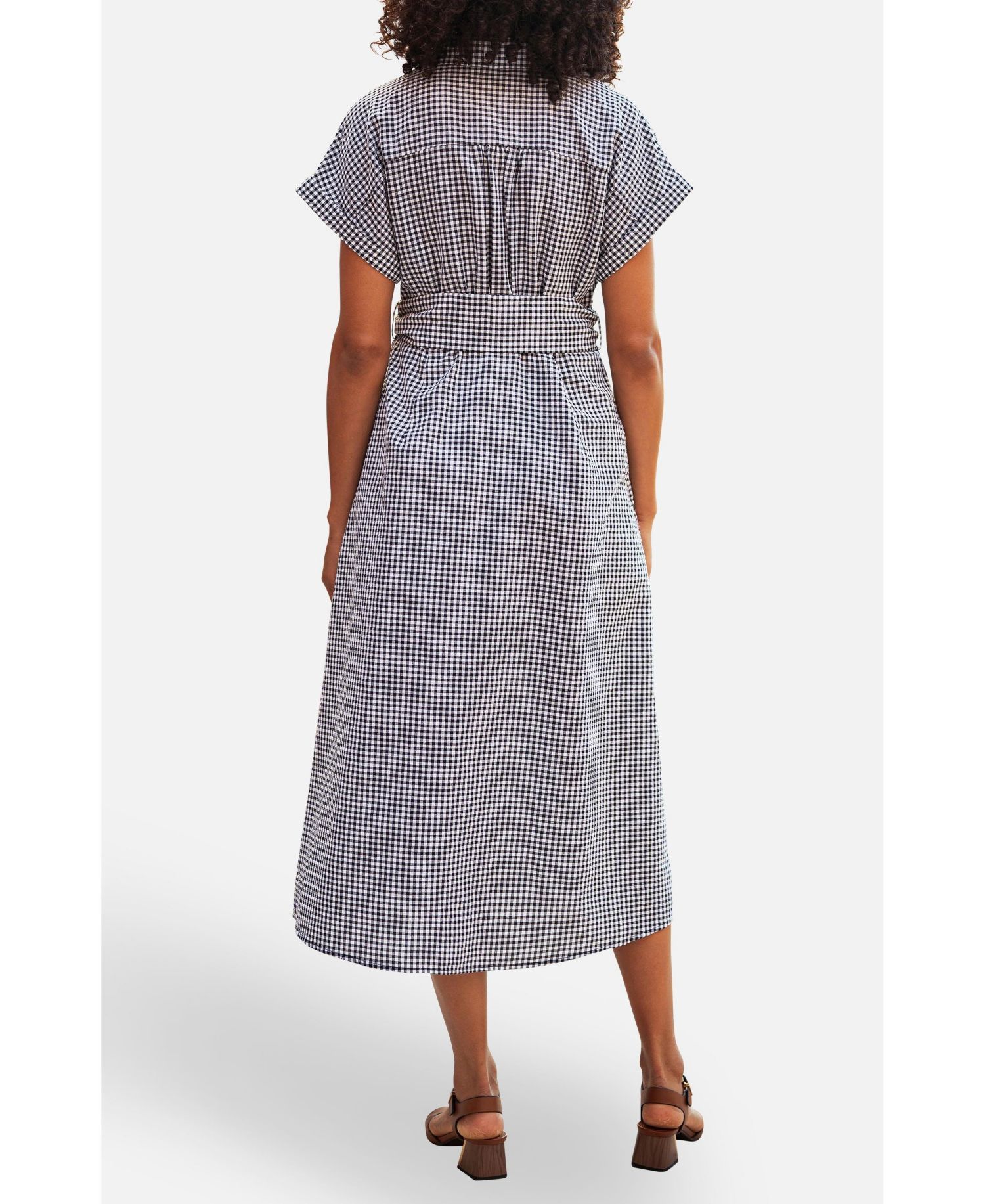 Women's Gingham Relaxed Shirt Dress