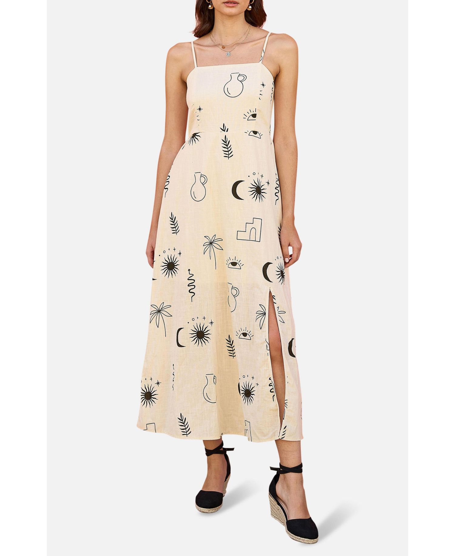 Women's Mystic Print Midi Dress