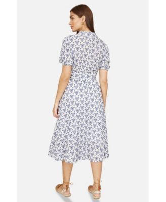 Women's Broderie Anglaise Midi Shirt Dress