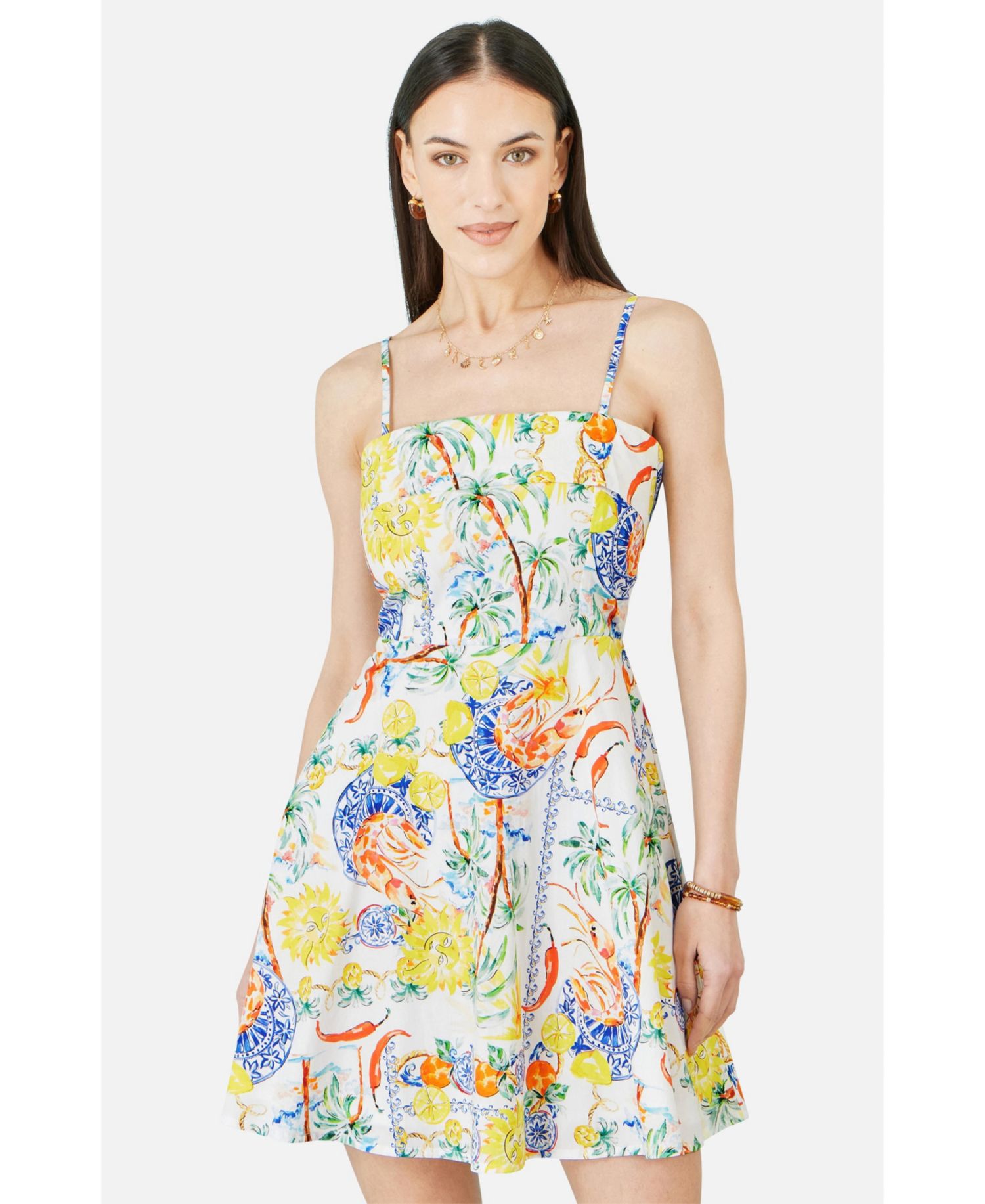 Women's Print Cotton Mini Sun Dress