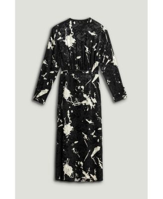 Women's Printed Wrap Maxi Dress