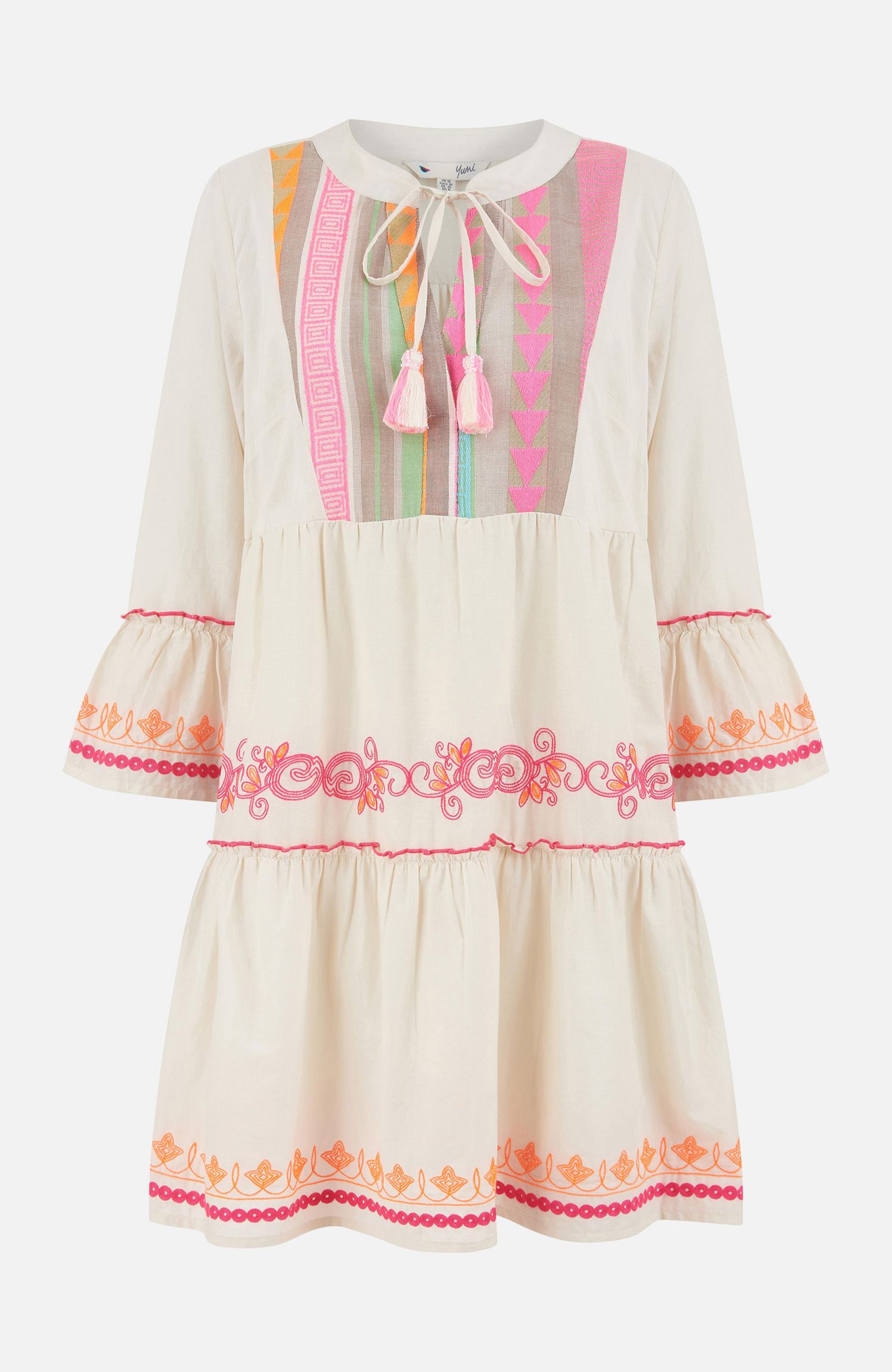 Women's Embroidered Cotton Tunic Dress