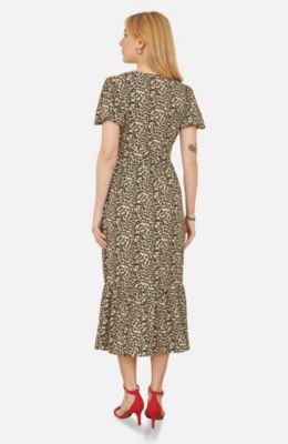 Women's Pleated Button Through Midi Dress