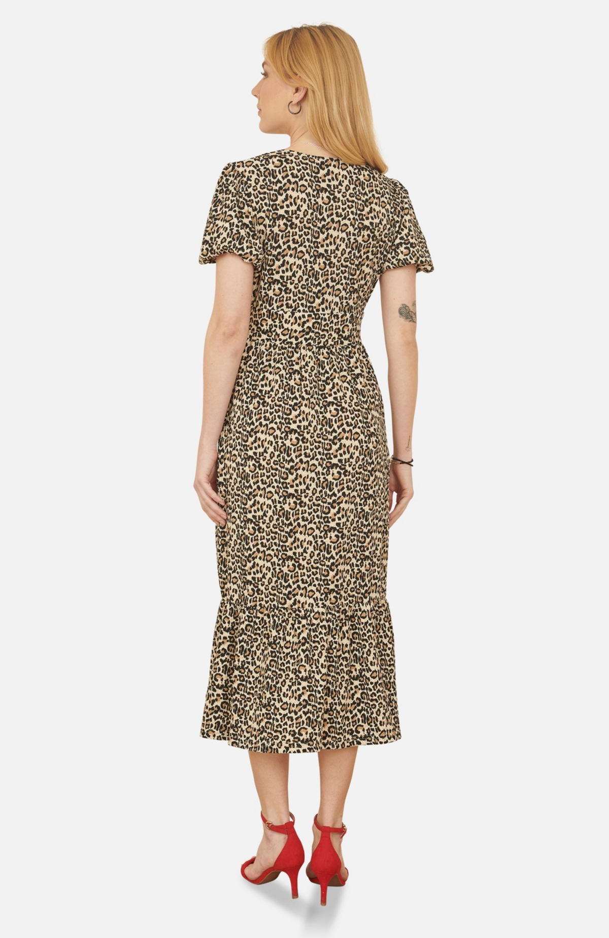 Yumi Women's Pleated Button Through Midi Dress