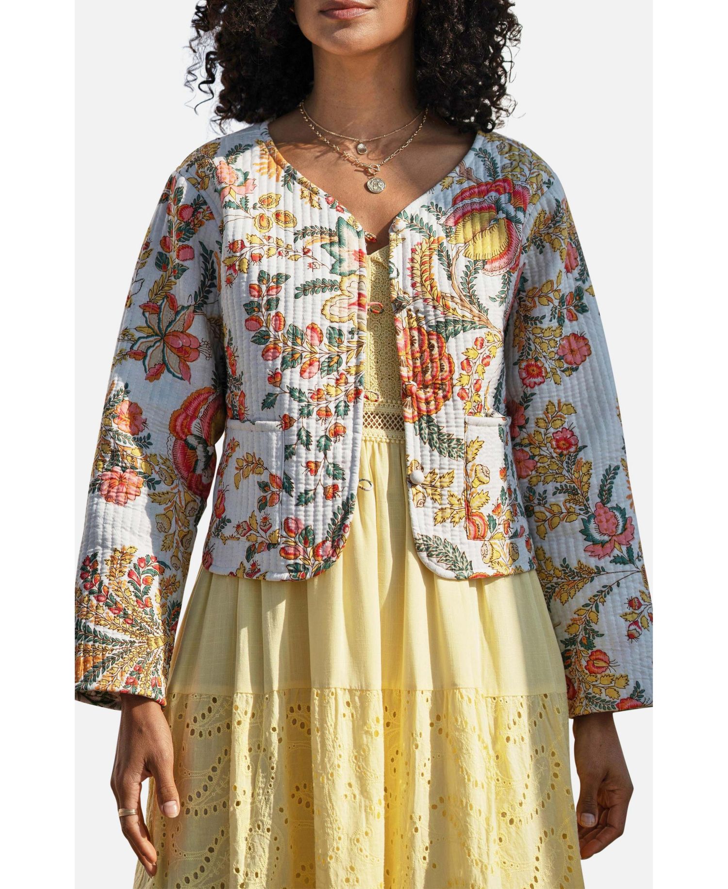 Women's Boho Cotton Reversible Quilted Jacket