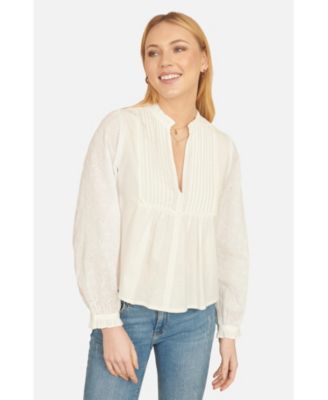 Women's Pleated Cotton Bib Shirt