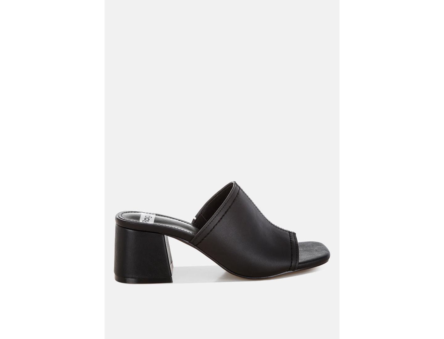Женские туфли Rag & Co Wuling Slip-On Soft Leather Heels, цвет: Чёрный кожаный — фото 2
