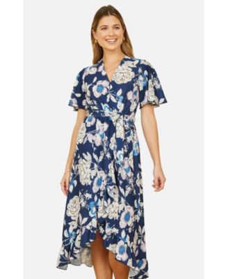 Women's Floral Midi Wrap Dress