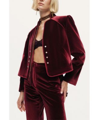 Women's Velvet Cropped Jacket