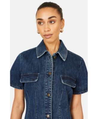 Women's Denim Stretch Shirt Dress