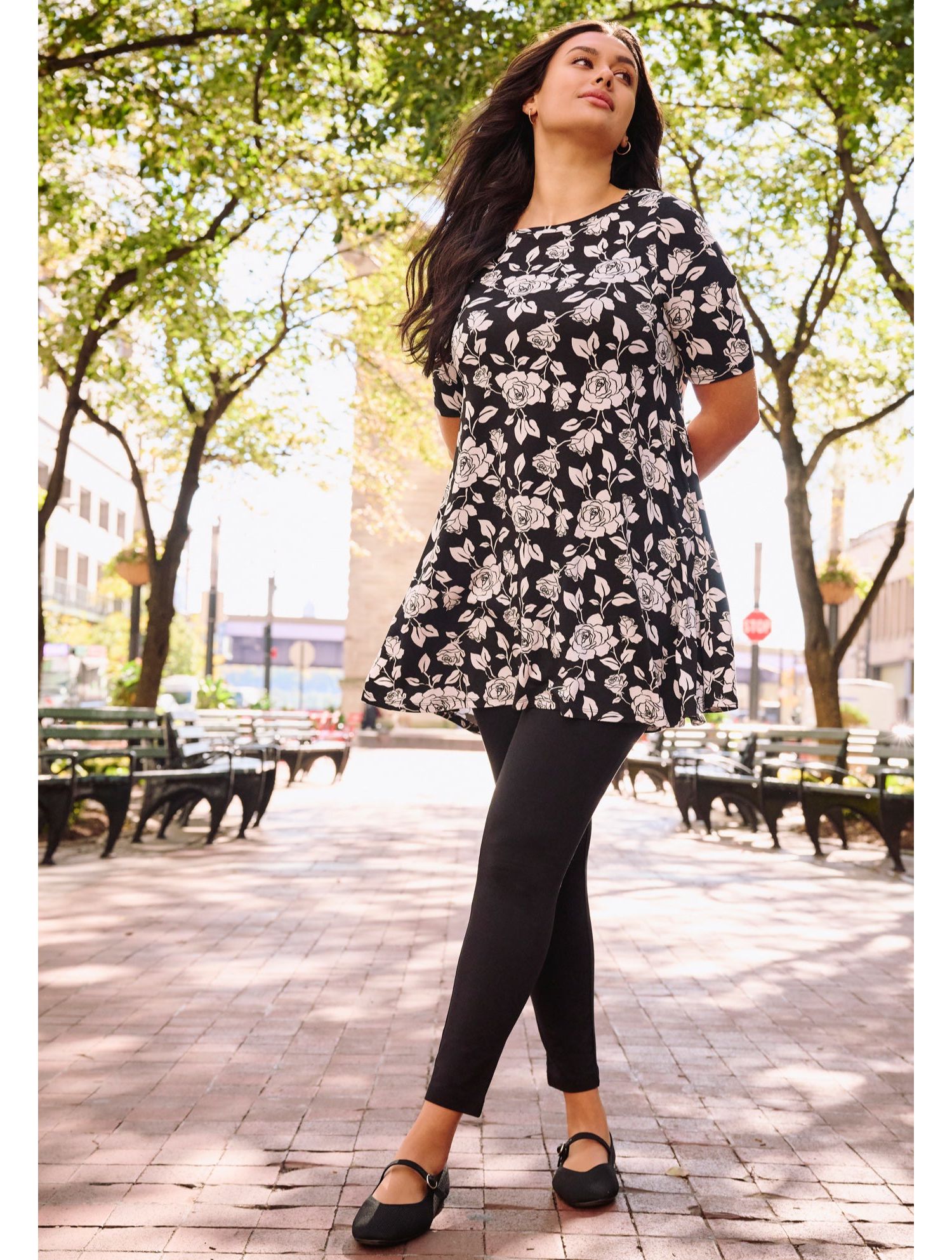 Women's Plus Size Boatneck Swing Tunic