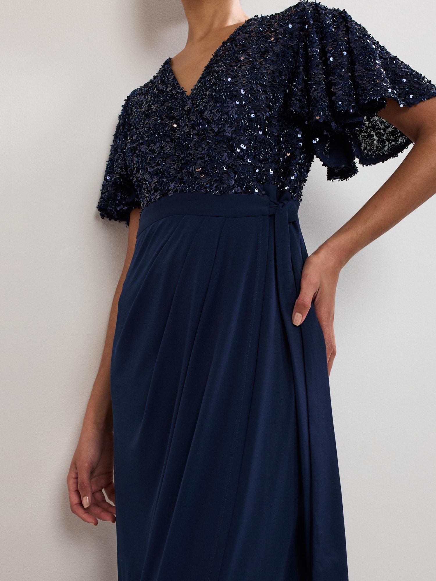 Women's Janessa Sequin Wrap Maxi Dress
