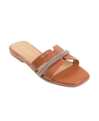 Women's Fashion Sandal with Rhinestone Detail and bebe Rivet