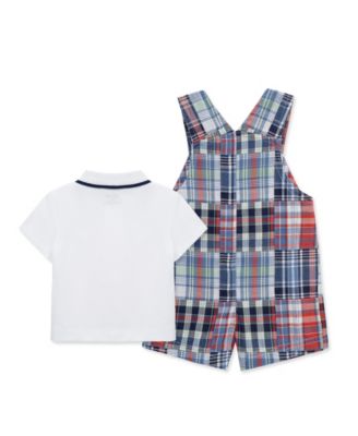 Baby Boys' Patchwork Detail Shortall and Polo Shirt, 2-Piece Set