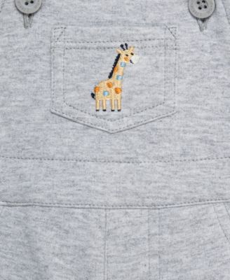 Baby Boys' Giraffe Printed Shortall and Short-Sleeve T-Shirt, 2-Piece Set