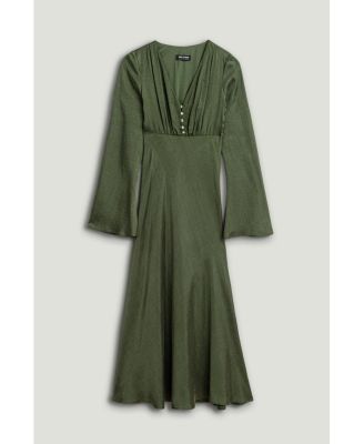 Women's Crystal-Button V-Neck Maxi Dress