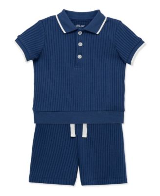 Baby Boys' Collared Neck Polo Shirt and Shorts, 2-Piece Set