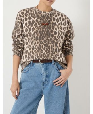 Women's Astra Leopard Print Cotton Sweatshirt