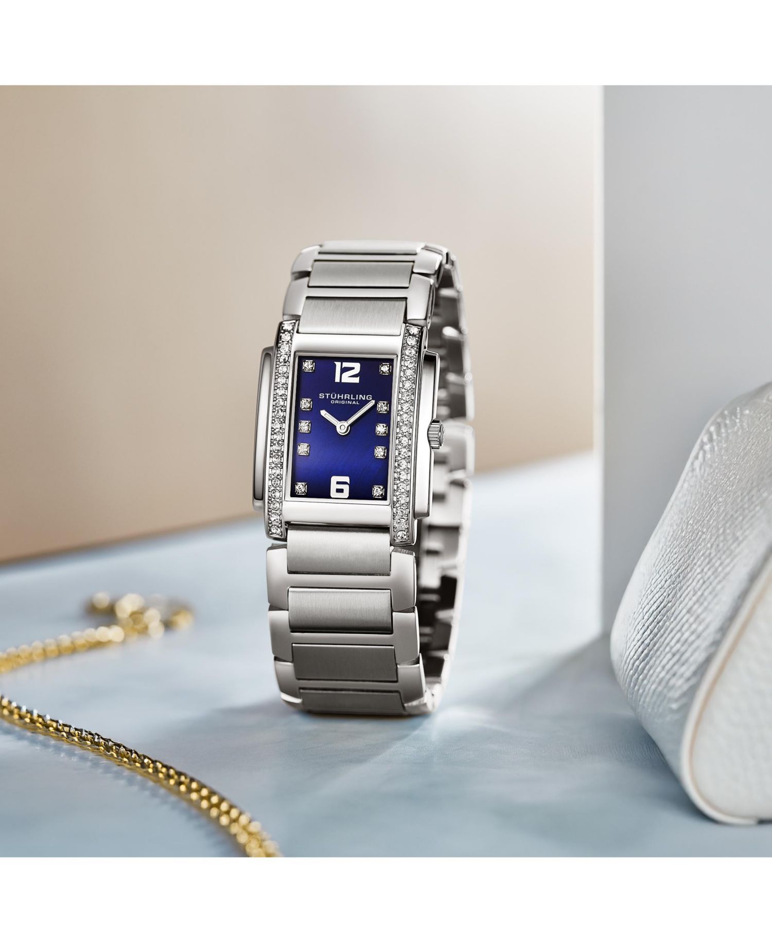 Women s 4089.2 Serafine Rectangular Quartz Watch, Mother-of-Pearl Dial & Swarovski Crystal Bezel