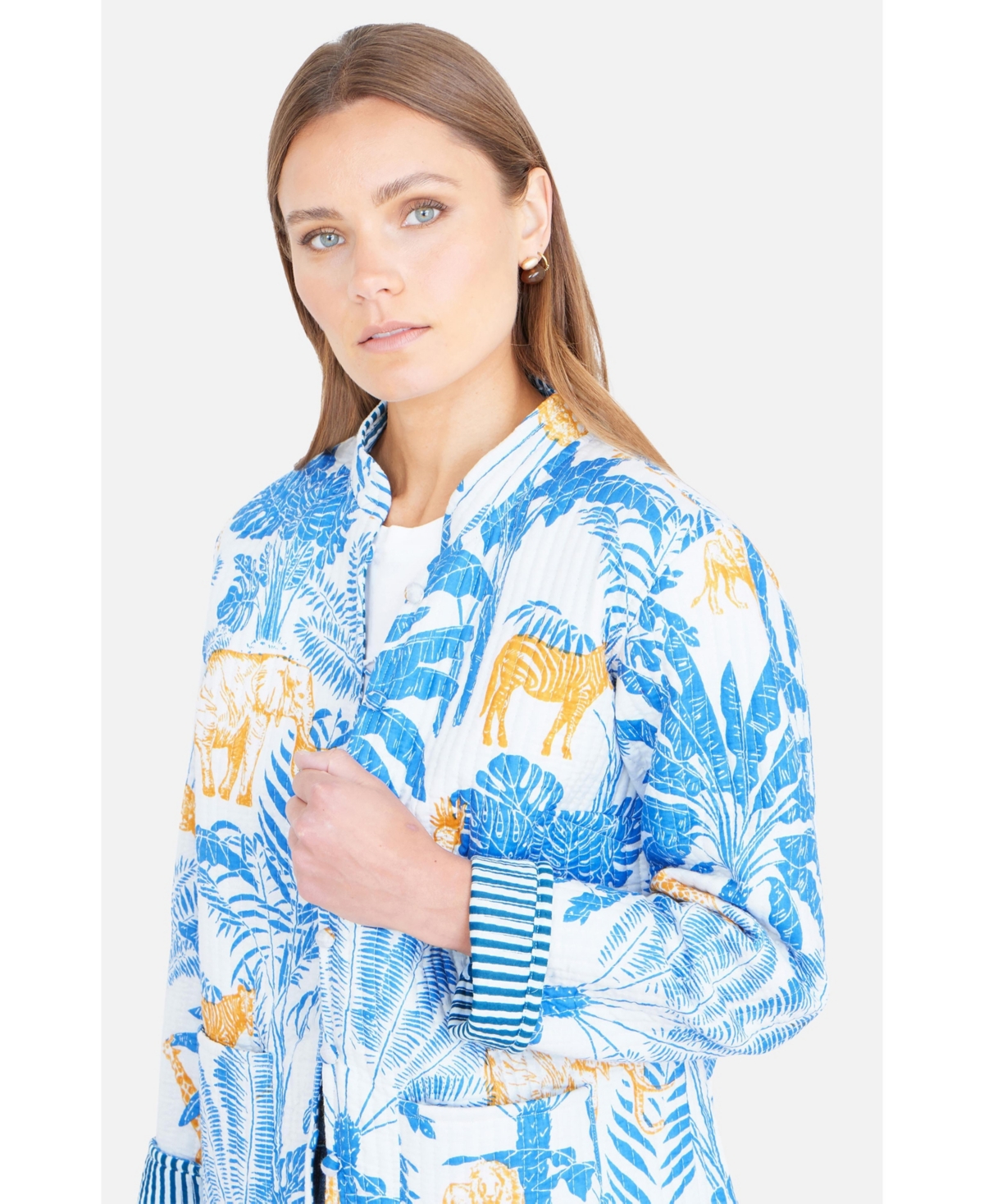 Yumi Women's Jungle Reversible Cotton Quilted Jacket