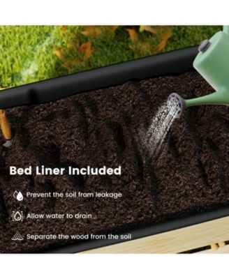 Portable Wooden Raised Garden Bed with Legs and Wheels