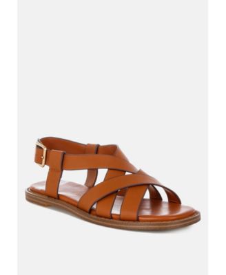Rag and Co Womens Kapaka Real Leather Flat Gladiator Sandals