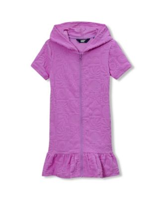 Girls Terry Zip Front Cover Up Dress