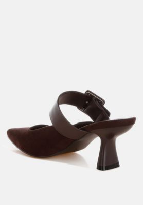 Womens Onagra Microfiber Pointy Slip-On Mules
