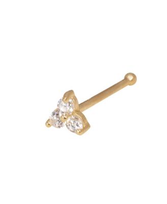 Cubic Zirconia Three Stone Nose Ring