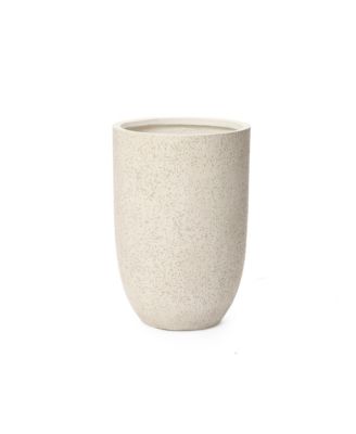 23.5" Beige Tall Planter with Drainage Hole, Large Tapered Pot for Plants Indoor Outdoor Use