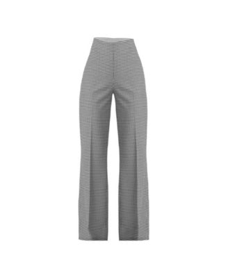 Women's Semi-flared Houndstooth Tailored Trousers