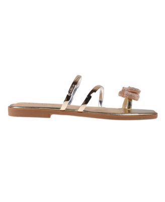 Women's Fashion Sandal with Embellished Bow Detail