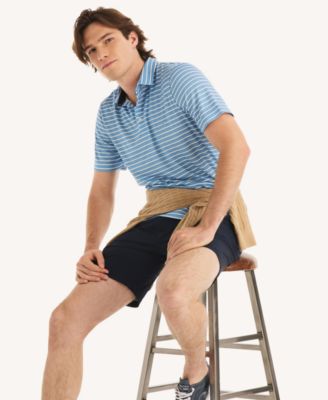 Men's Short-Sleeve Stripe Print Golf Polo Shirt