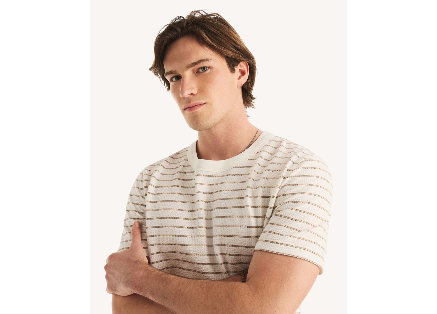 Men's Short-Sleeve Seersucker Striped T-Shirt