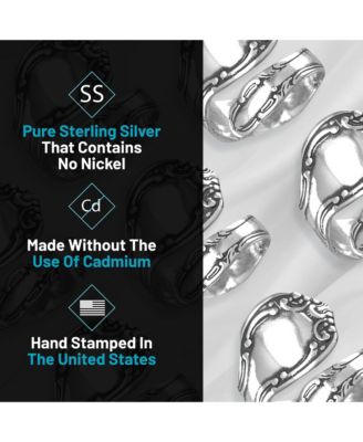 925 Sterling Oxidized Boho Adjustable Wrap Spoon Ring