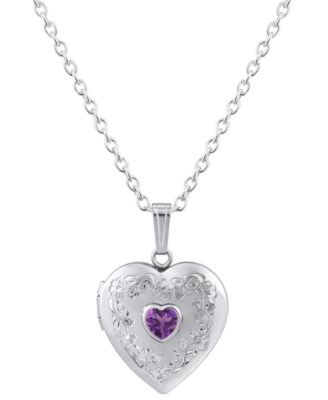 Created Sapphire (5/8 ct. t.w.) Locket Pendant Necklace in Sterling Silver (Also Available in Multi-Stones)