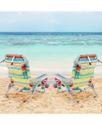 Portable Backpack Beach Chair with Cup Holder for Outdoor Use