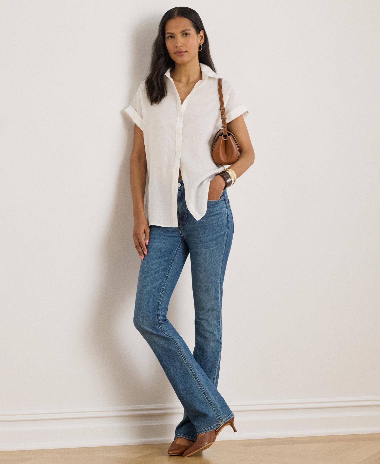 Dolman-Sleeve 100% Linen Shirt