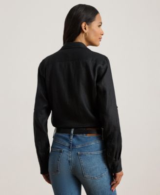 Women's Point Collar Button Placket Shirt