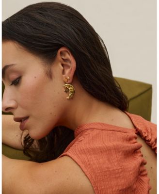 Crescent Moon Drop Earrings