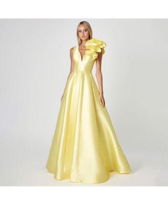 Women's Mirella V Neck Ruffle Gown